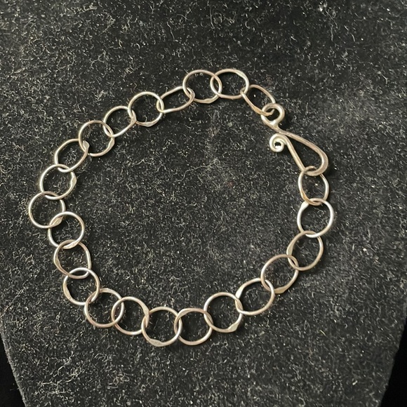 Jewelry - .925 Sterling Silver Linked Circle Bracelet Vintage 90s Y2K